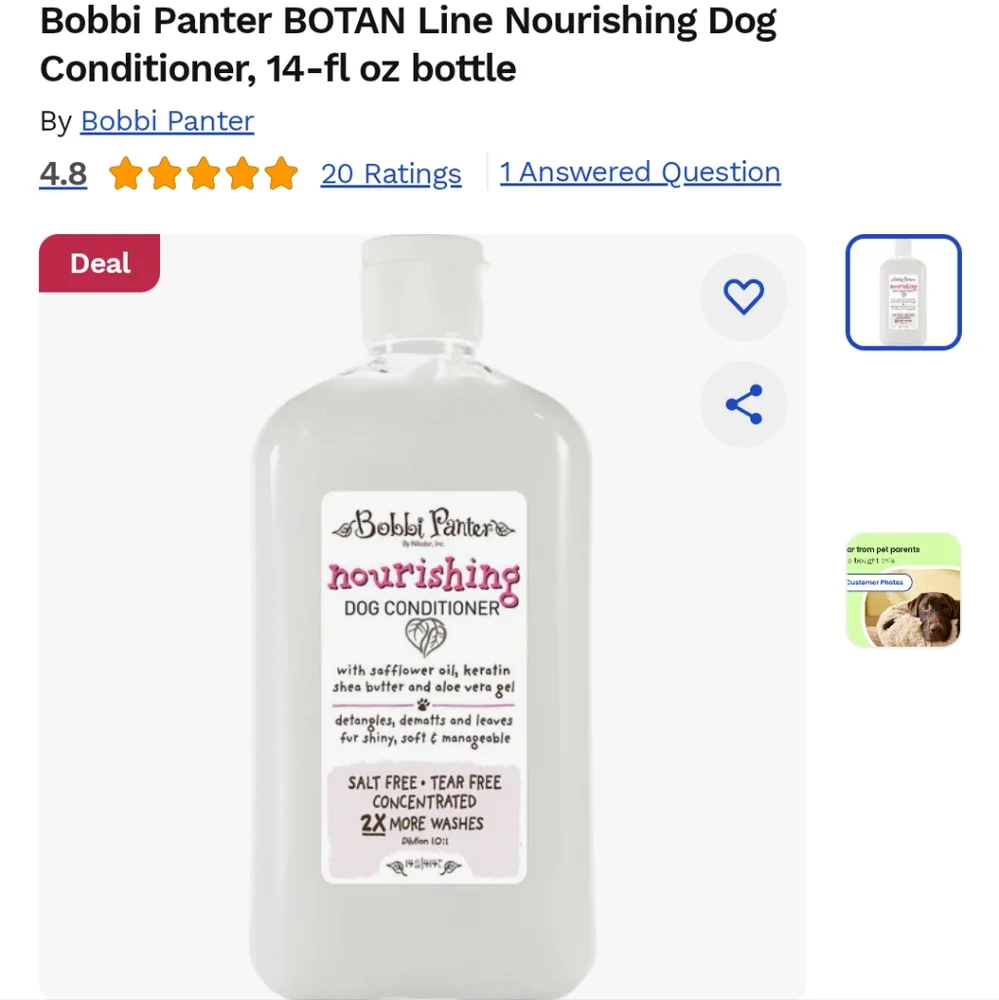 ⭐ Bobbi Panther BOTAN Line Nourishing Dog Conditioner